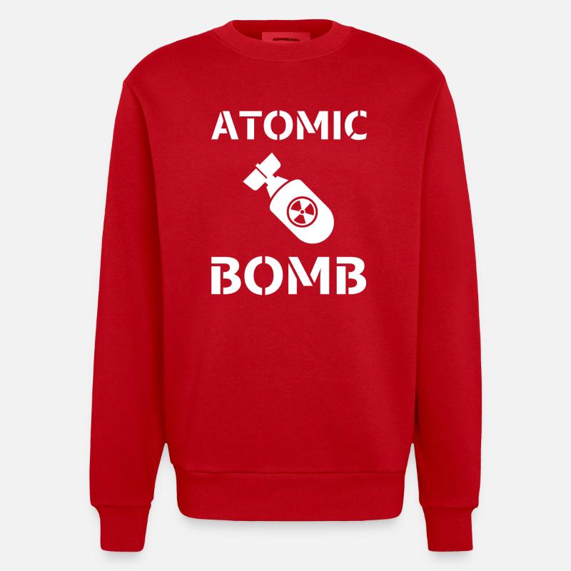 ATOMIC BOMB - bombe atomique ! - Sweat bio épais oversize fabriqué en UE - rouge