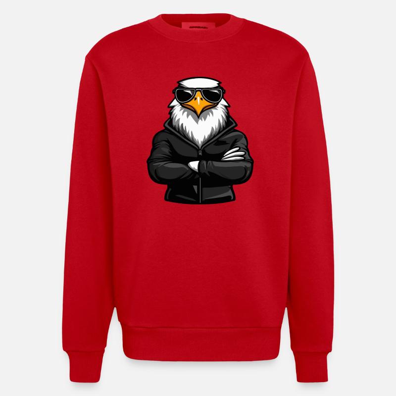 Bande dessinée Adler Eagle - Sweat bio épais oversize fabriqué en UE - rouge
