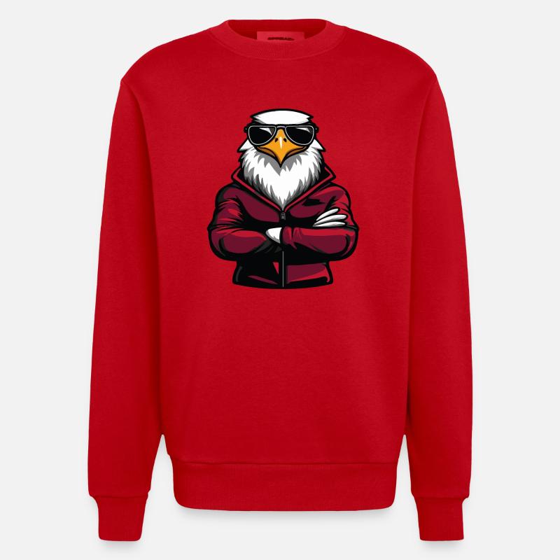 Bande dessinée Eagle - Sweat bio épais oversize fabriqué en UE - rouge