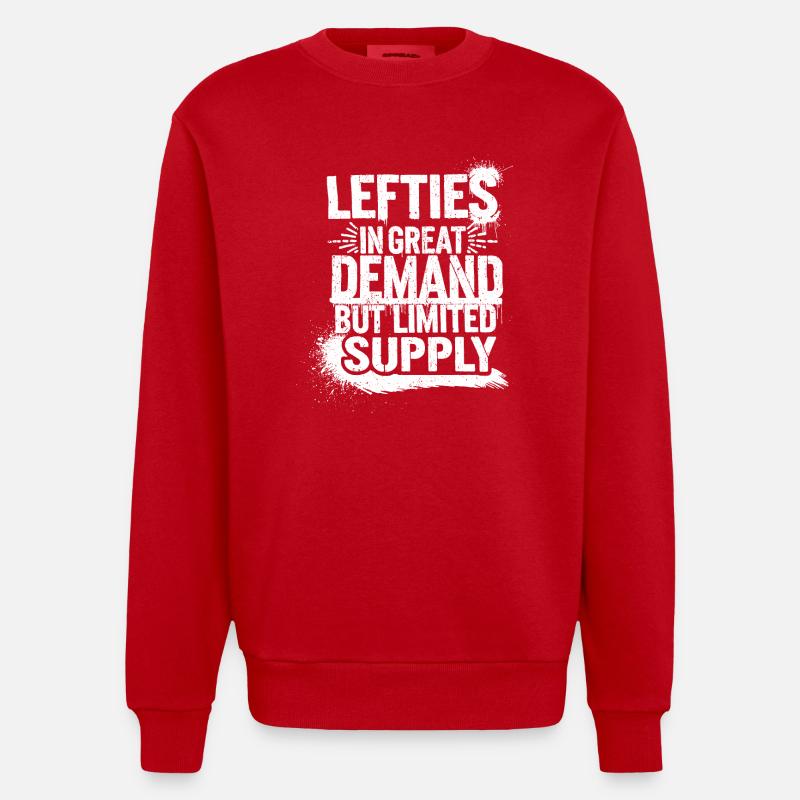 Lefties sind einzigartig - Heavyweight Oversized Organic Crew Neck Made in EU - Rot