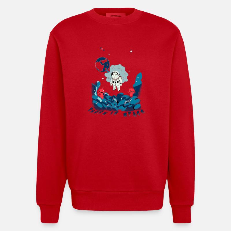 Lapin de l’espace - Sweat bio épais oversize fabriqué en UE - rouge