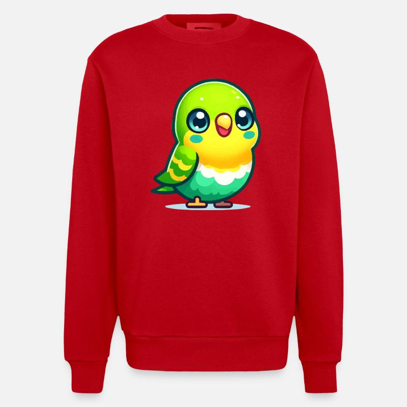 Perruche ondulée - Sweat bio épais oversize fabriqué en UE - rouge