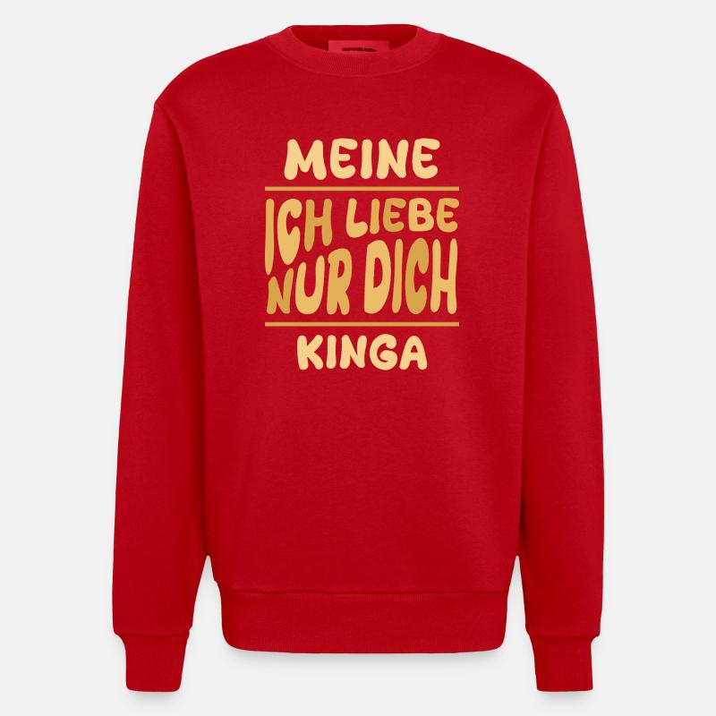 Frau Kinga - Heavyweight Oversized Organic Crew Neck Made in EU - Rot