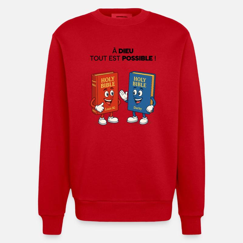 Bible T-Shirt - Sweat bio épais oversize fabriqué en UE - rouge