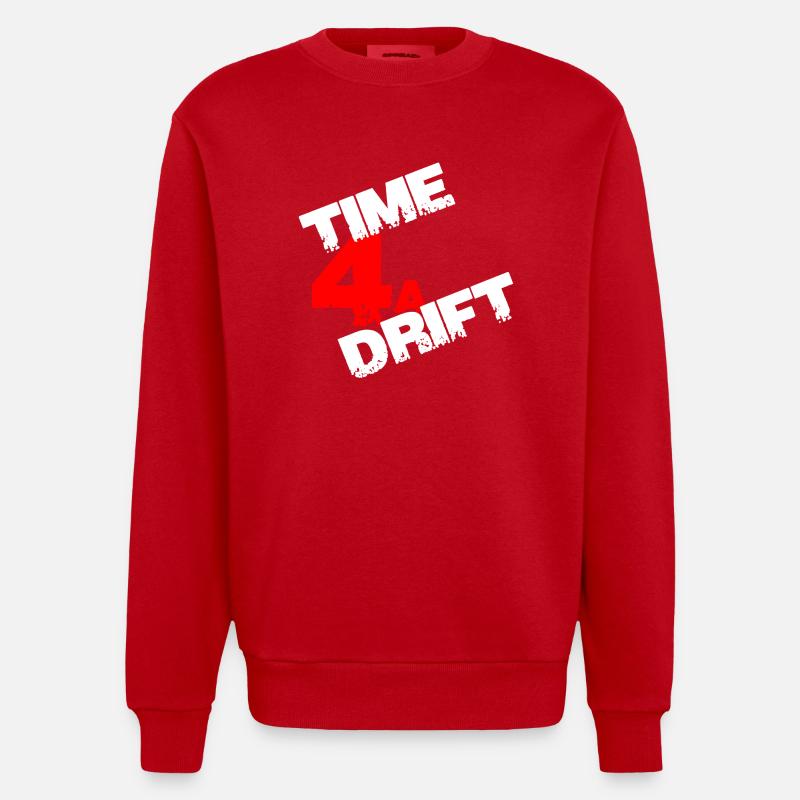Time 4 a Drift Geschenk - Heavyweight Oversized Organic Crew Neck Made in EU - Rot