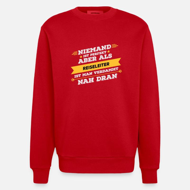 Reiseleiter Beruf Geschenk - Heavyweight Oversized Organic Crew Neck Made in EU - Rot