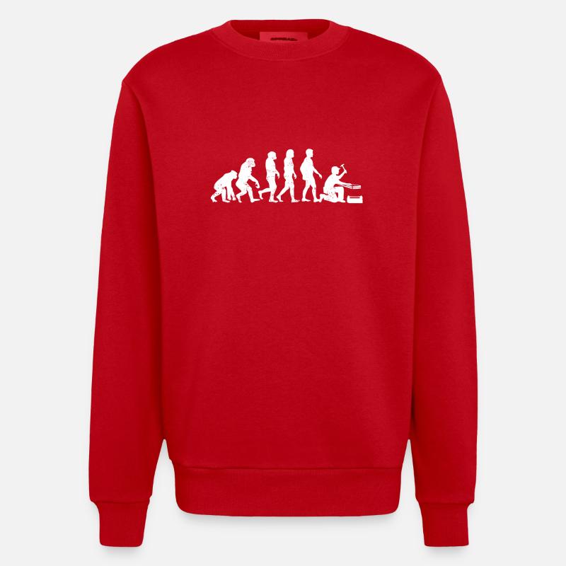 Zimmermann evolution geschenk beruf handwerker - Heavyweight Oversized Organic Crew Neck Made in EU - Rot