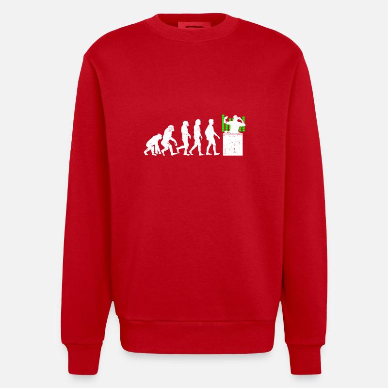 Dj evolution development music turntable - Heavyweight Oversized Organic Crew Neck Made in EU - red