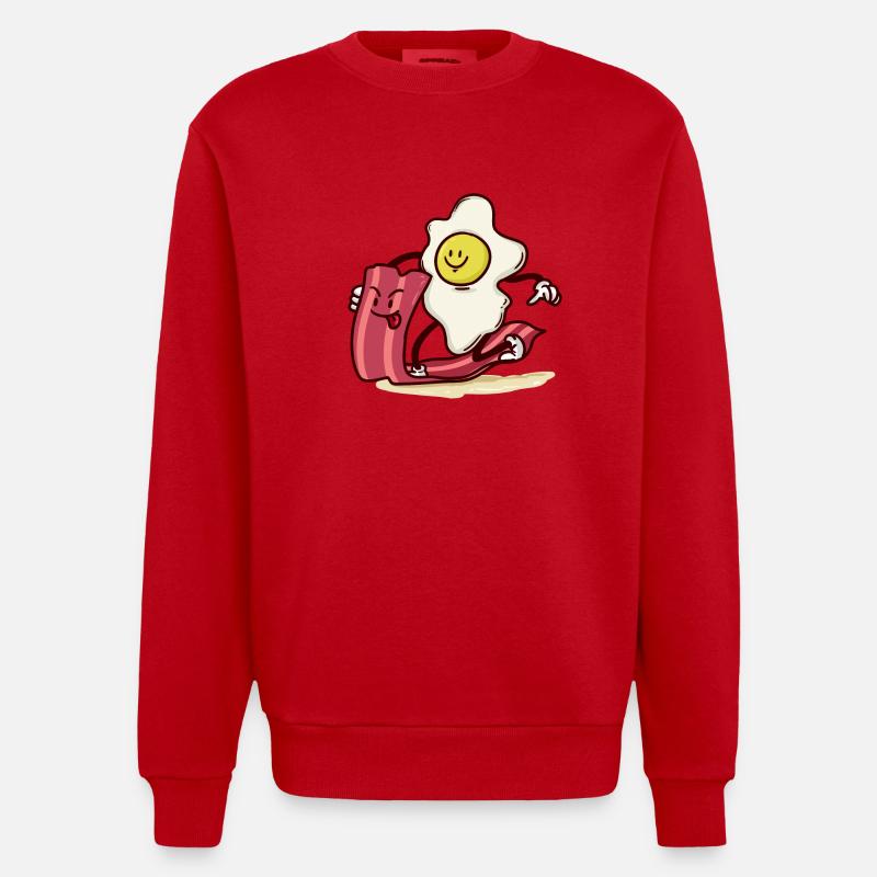 disque monte Egg Bacon - Sweat bio épais oversize fabriqué en UE - rouge