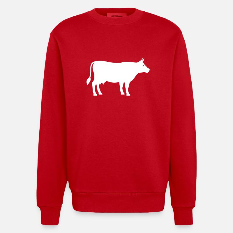 kuh - Heavyweight Oversized Organic Crew Neck Made in EU - Rot