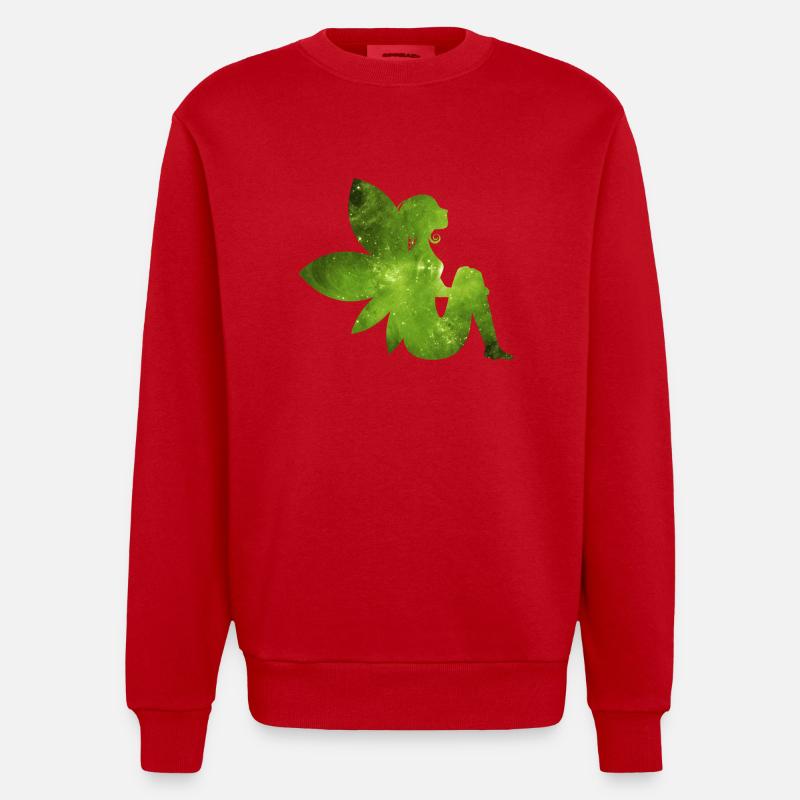 Grüne Fee Geschenk Idee Elfe - Heavyweight Oversized Organic Crew Neck Made in EU - Rot