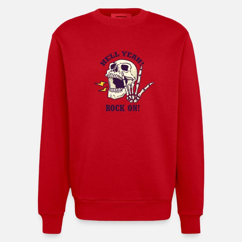 Hell yeah - rock sur - Sweat bio épais oversize fabriqué en UE - rouge