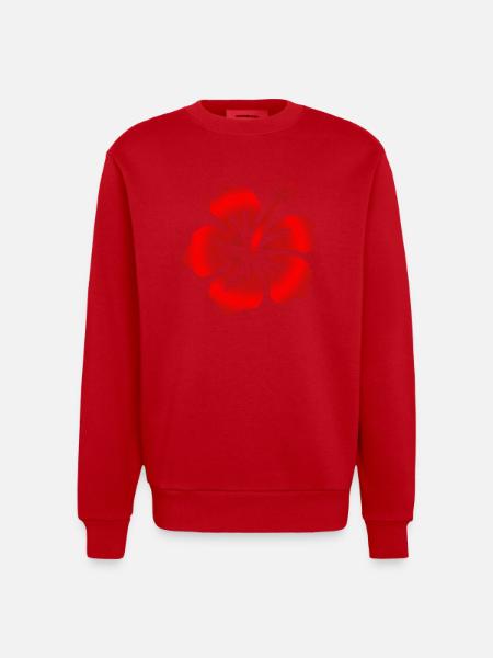 Hibiscus Red - Heavyweight Oversized Organic Crew Neck Made in EU - red