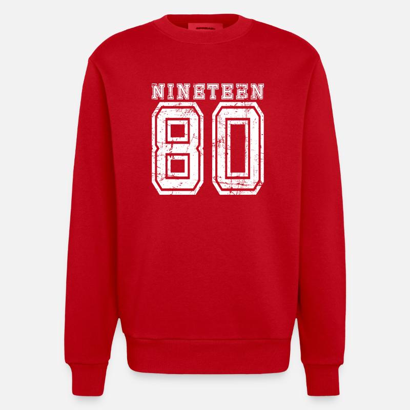 DIX-NEUF 1980 - Sweat bio épais oversize fabriqué en UE - rouge
