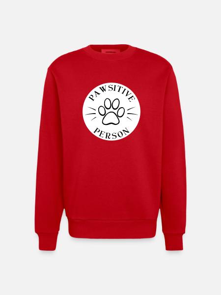 Pawsitive Person, Cats - Heavyweight Oversized Organic Crew Neck Made in EU - red