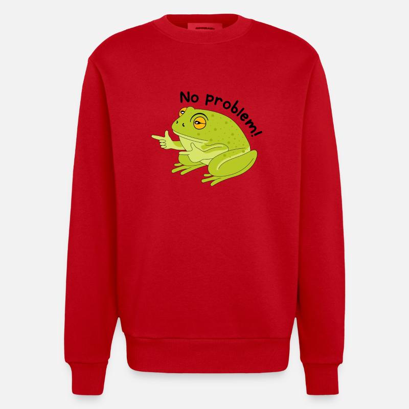 Grenouille pas de problème - Sweat bio épais oversize fabriqué en UE - rouge
