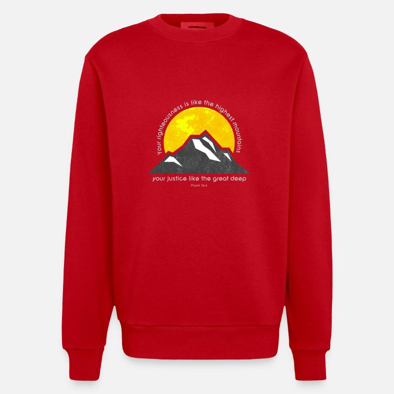 Ps 36: 6 - Heavyweight Oversized Organic Crew Neck Made in EU - Rot
