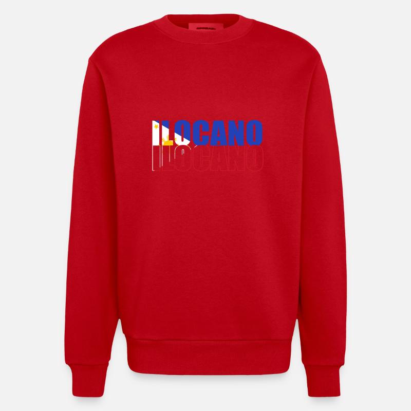 Philippinisch Philippinen - Heavyweight Oversized Organic Crew Neck Made in EU - Rot