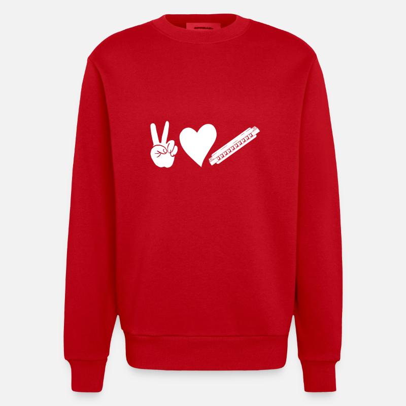 Harmonica Harmonica - Heavyweight Oversized Organic Crew Neck Made in EU - red