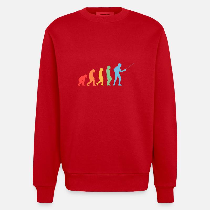 Fechter Evolution Fechten - Heavyweight Oversized Organic Crew Neck Made in EU - Rot