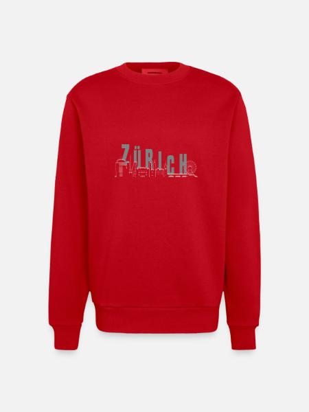 Horizon de Zurich - Sweat bio épais oversize fabriqué en UE - rouge