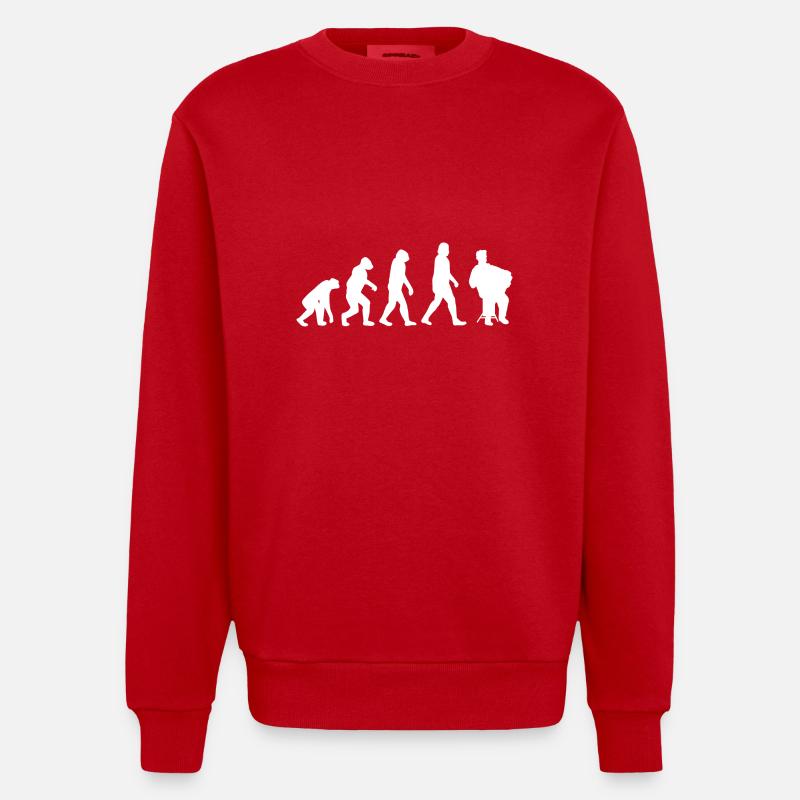 Akkordeon - Heavyweight Oversized Organic Crew Neck Made in EU - Rot