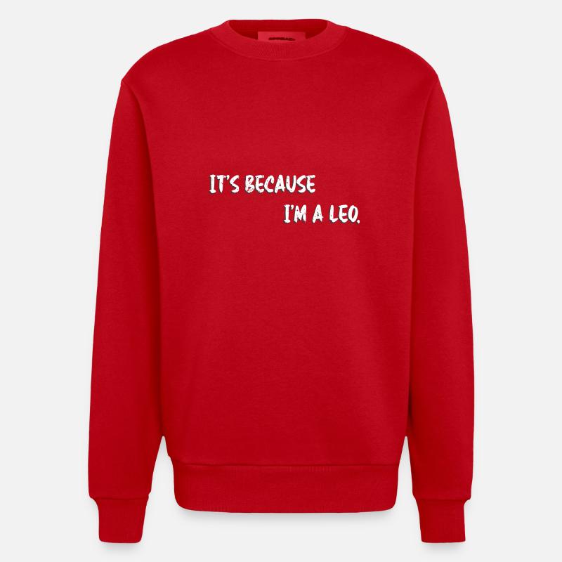 Sternzeichen Löwe - Heavyweight Oversized Organic Crew Neck Made in EU - Rot
