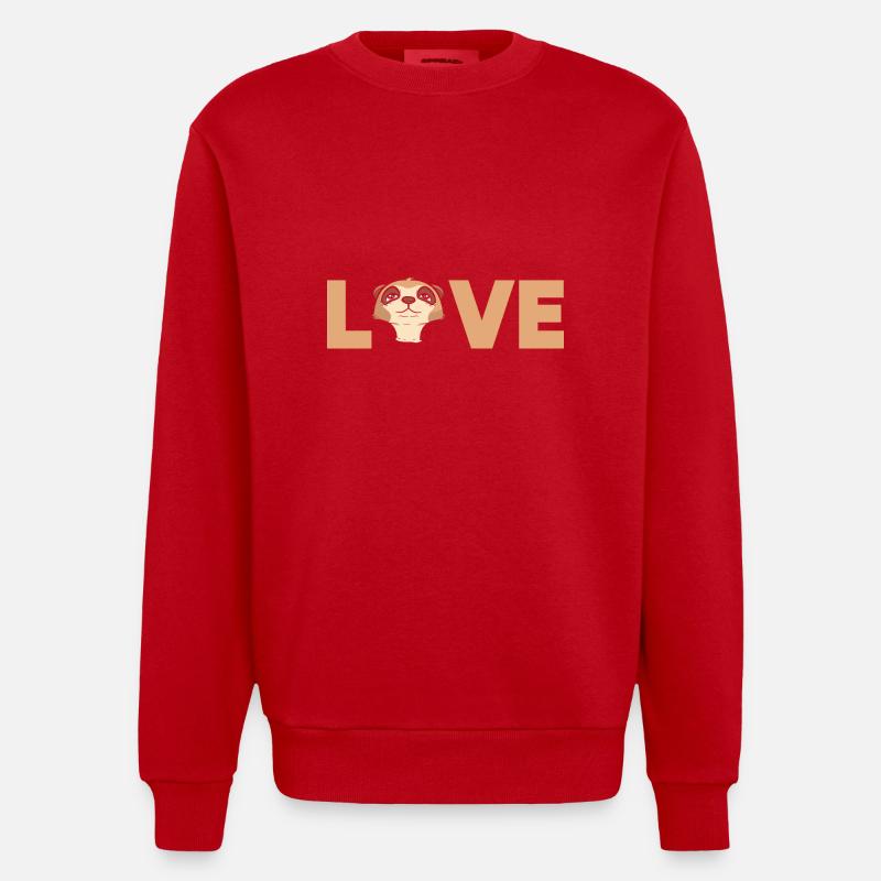 Erdmännchen - Heavyweight Oversized Organic Crew Neck Made in EU - Rot