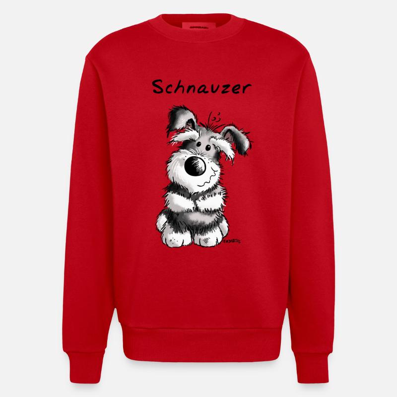 Bonne Schnauzer - Chien - chiot - cadeau - Sweat bio épais oversize fabriqué en UE - rouge