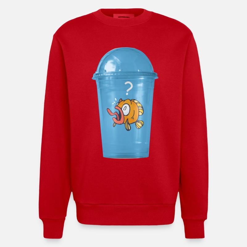 Plastic Free - Heavyweight Oversized Organic Crew Neck Made in EU - red