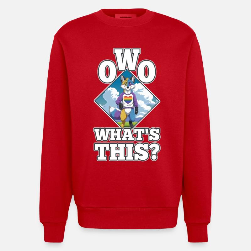 OwO Qu’est-ce que c’est ? - Sweat bio épais oversize fabriqué en UE - rouge