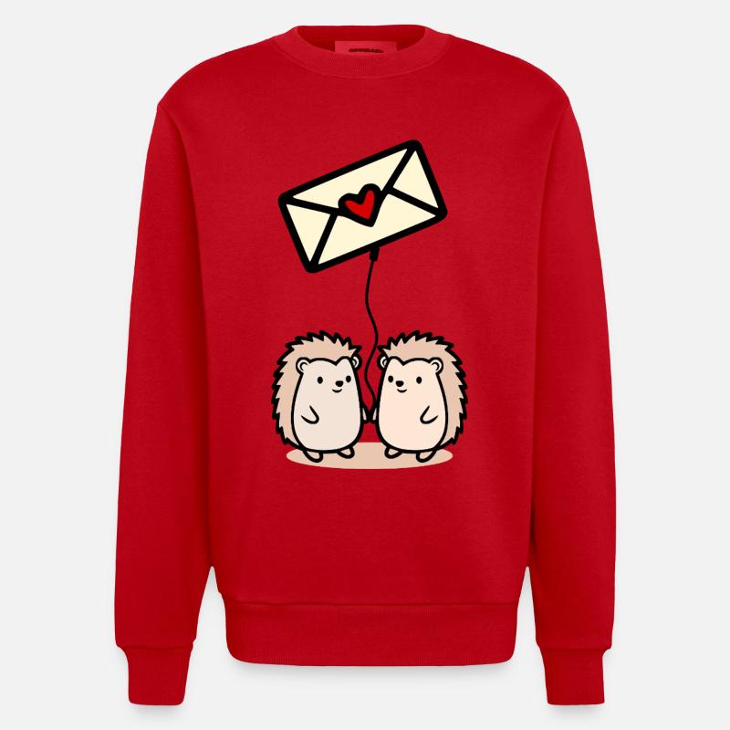 Lettres d’amour de la Saint-Valentin - Sweat bio épais oversize fabriqué en UE - rouge