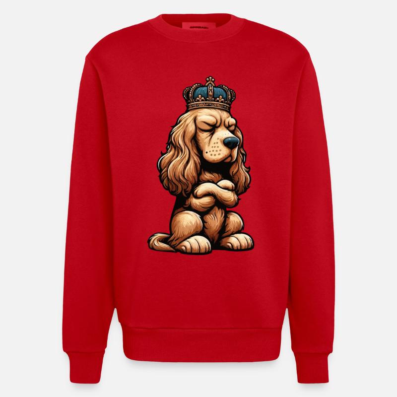Cocker Spaniel Cockerhund Cocker Spaniel Besitzer - Heavyweight Oversized Organic Crew Neck Made in EU - Rot