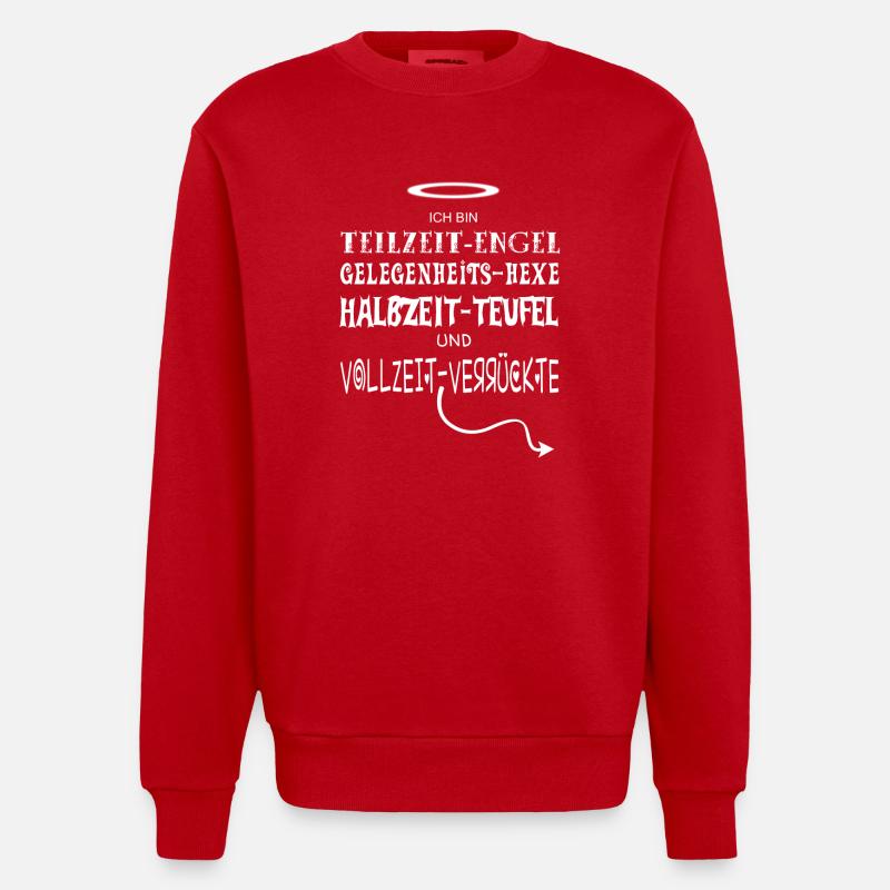 Engel-Hexe-Teufel - Heavyweight Oversized Organic Crew Neck Made in EU - Rot