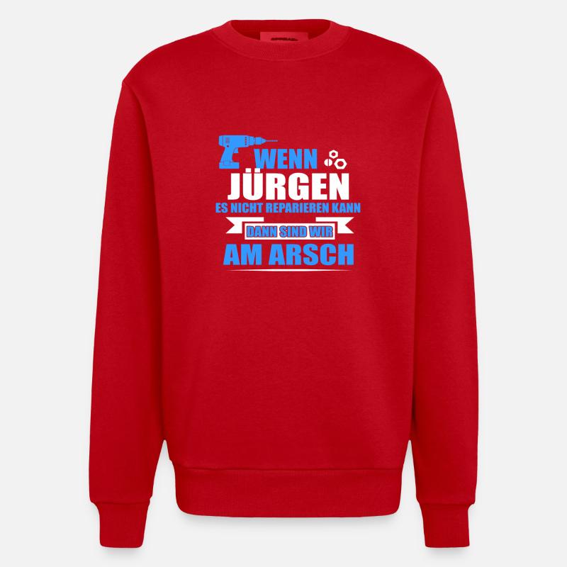 JÜRGEN -Geschenk - Heavyweight Oversized Organic Crew Neck Made in EU - Rot