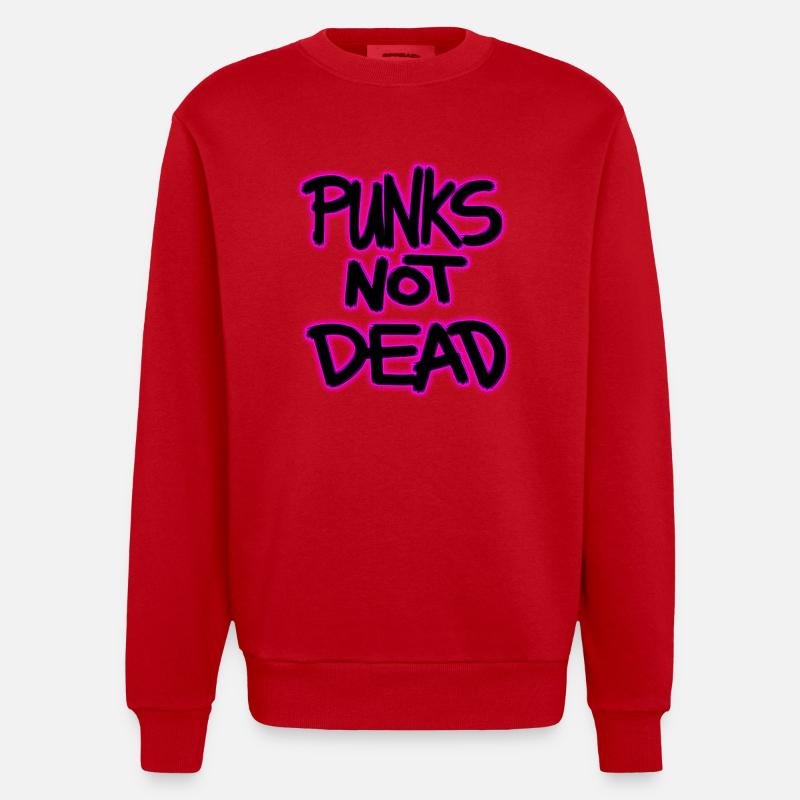 punks pas mort - Sweat bio épais oversize fabriqué en UE - rouge