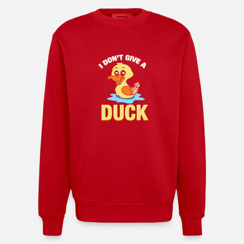 Funny Duck - Heavyweight Oversized Organic Crew Neck produsert i EU - rød