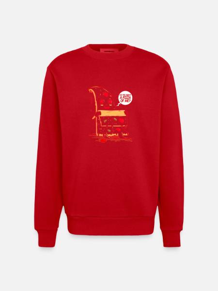 Voulez-vous une pizza de moi? - Sweat bio épais oversize fabriqué en UE - rouge