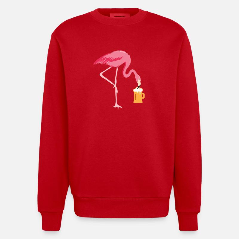 Flamingo Bier - Heavyweight Oversized Organic Crew Neck Made in EU - Rot