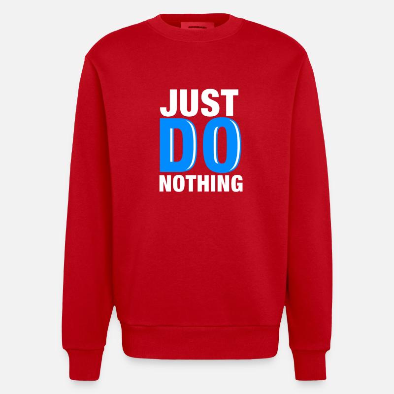Ne fais rien - Sweat bio épais oversize fabriqué en UE - rouge