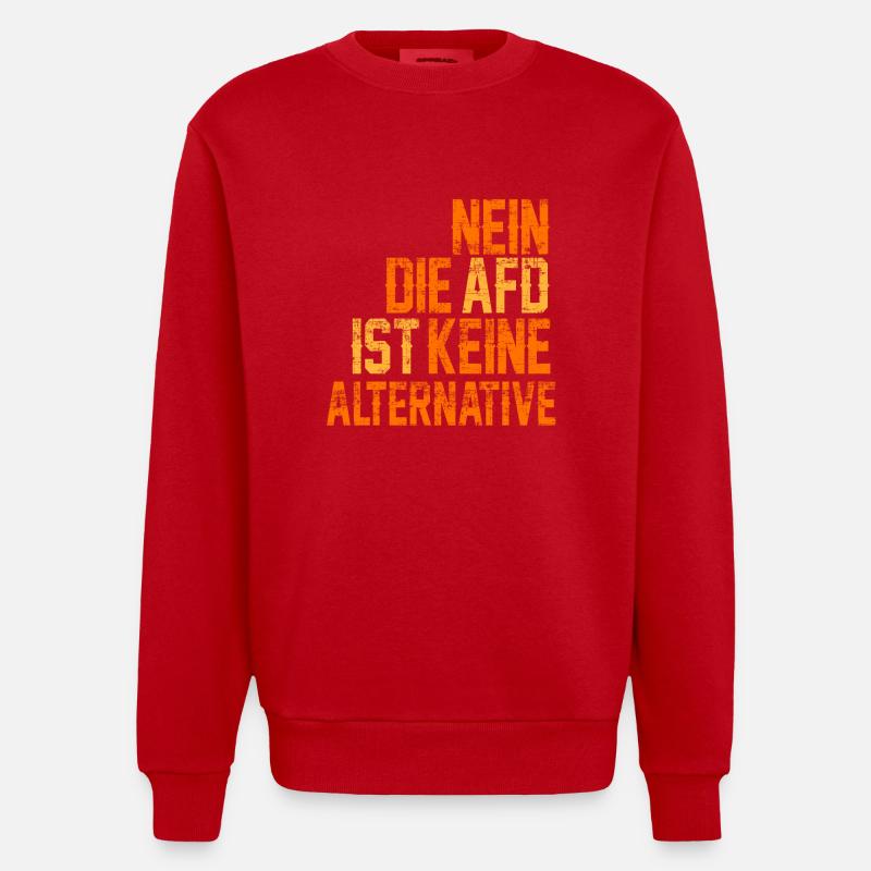 NON AFD N'EST PAS ALTERNATIVE - Sweat bio épais oversize fabriqué en UE - rouge