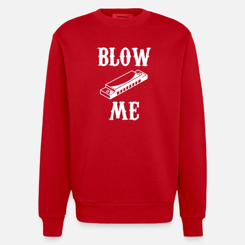 harmonica - harmonica player - harmonica - Heavyweight Oversized Organic Crew Neck Made in EU - red