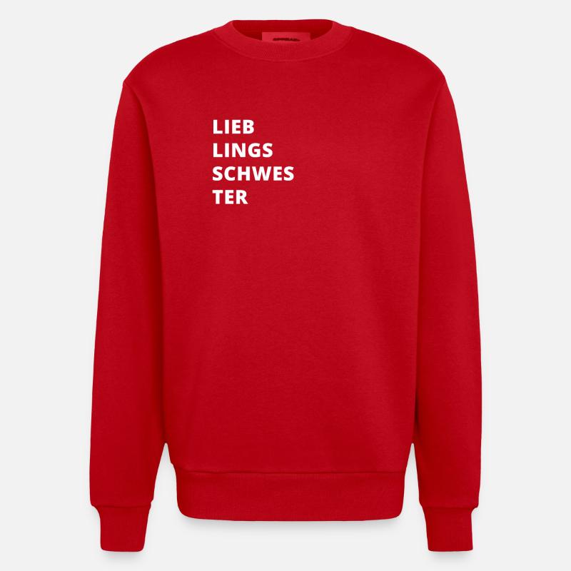 Lieblingsschwester Schwester Geschenk - Heavyweight Oversized Organic Crew Neck Made in EU - Rot