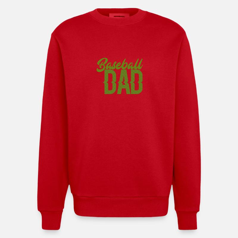 baseball papa - Sweat bio épais oversize fabriqué en UE - rouge