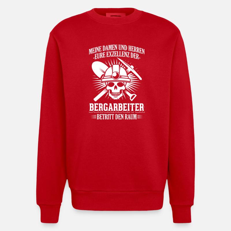 Bergarbeiter - Heavyweight Oversized Organic Crew Neck Made in EU - Rot