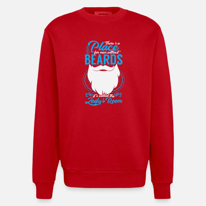 Men Without Beards - Heavyweight Oversized Organic Crew Neck Made in EU - red