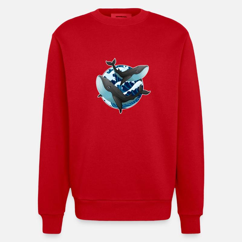 Wale - Heavyweight Oversized Organic Crew Neck Made in EU - Rot