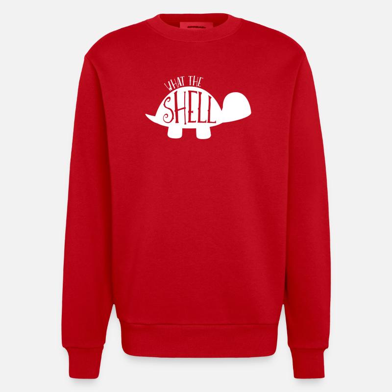 Turtle - Turtle Lover - Turtles - Heavyweight Oversized Organic Crew Neck Made in EU - red