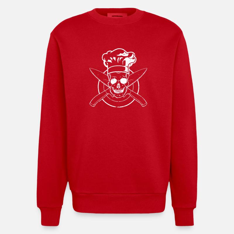 Cook - gift - Heavyweight Oversized Organic Crew Neck Made in EU - red