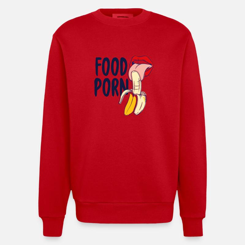 Alimentaire de cadeau de banane - Sweat bio épais oversize fabriqué en UE - rouge